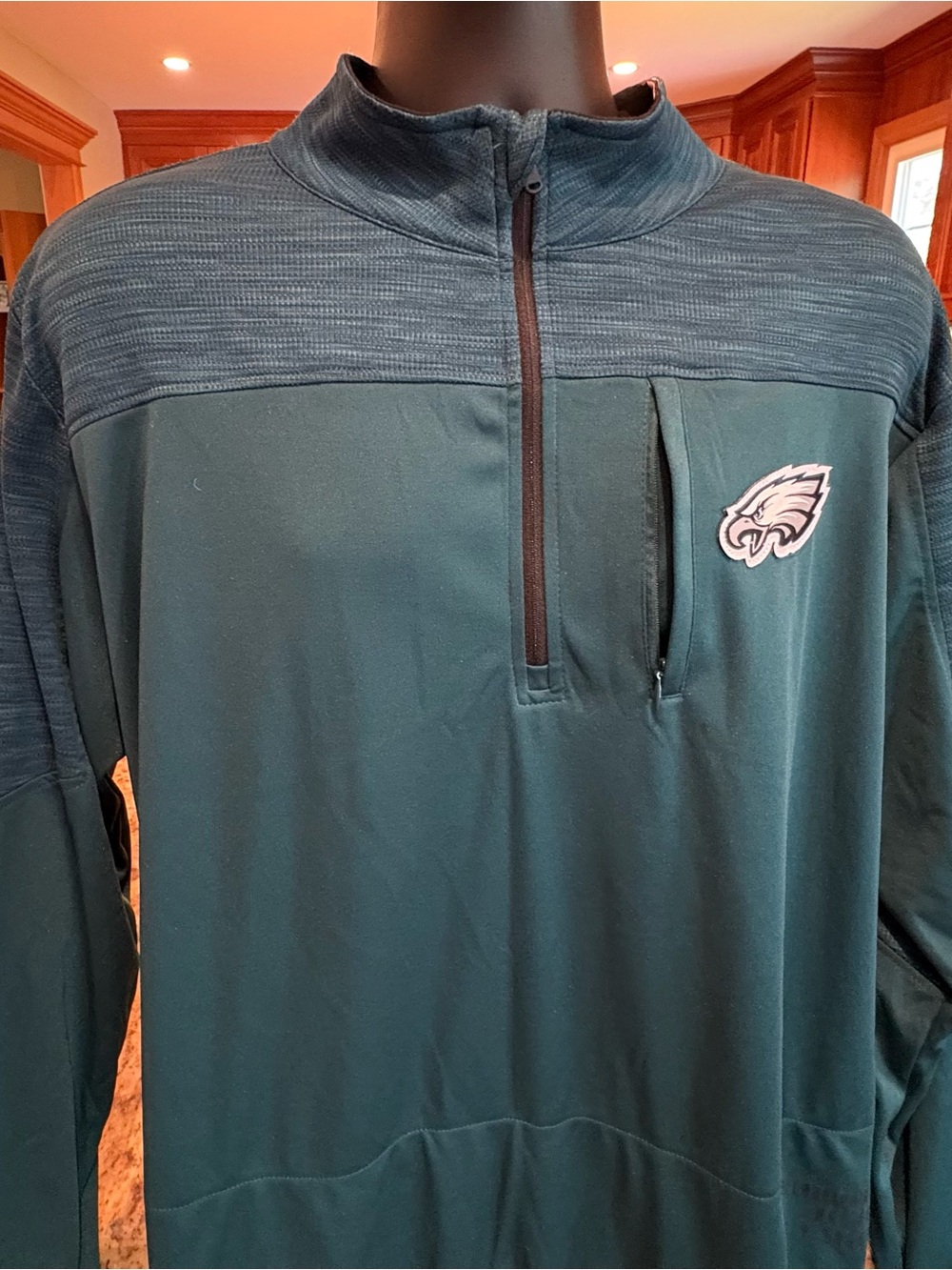 NFL Men’s Half-Zip Pullover Jacket in Midnight Green and Black